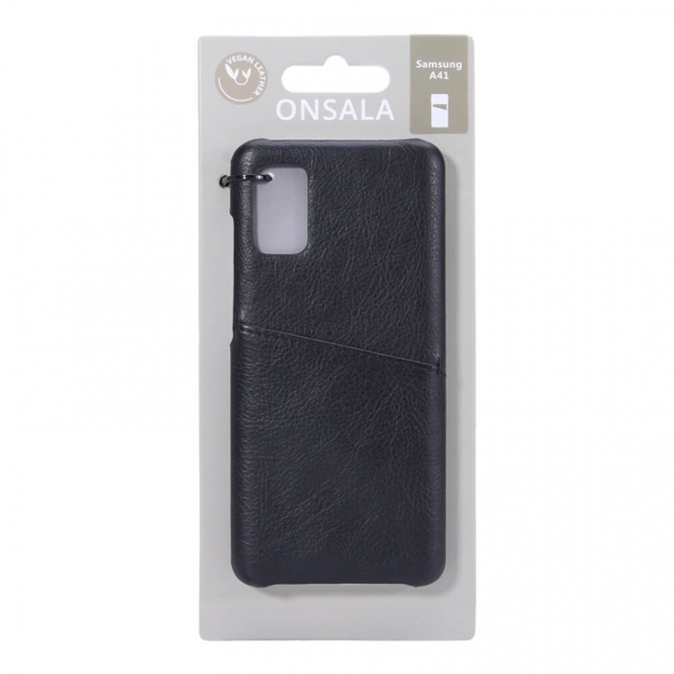 ONSALA Mobile Cover Black with Cardpocket Samsung Galaxy A41  ONSALA Mobile Cover Black with Cardpocket Samsung Galaxy A41