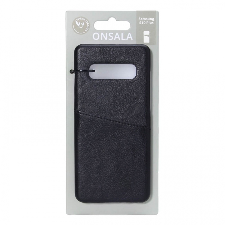 ONSALA Mobile Cover Black with Cardpocket Samsung Galaxy S10 Plus  ONSALA Mobile Cover Black with Cardpocket Samsung Galaxy S10 Plus