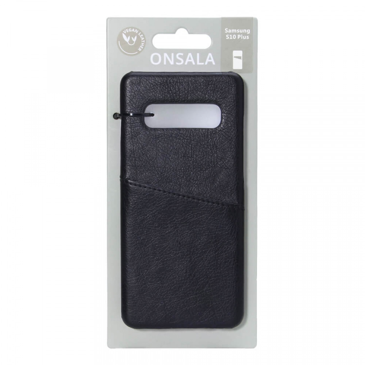 ONSALA Mobile Cover Black with Cardpocket Samsung Galaxy S10 Plus  ONSALA Mobile Cover Black with Cardpocket Samsung Galaxy S10 Plus