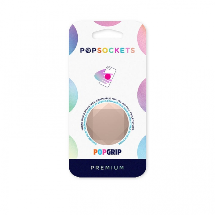 POPSOCKETS Metallic Diamond Rose Gold Removable Grip with Standfunction Premium 