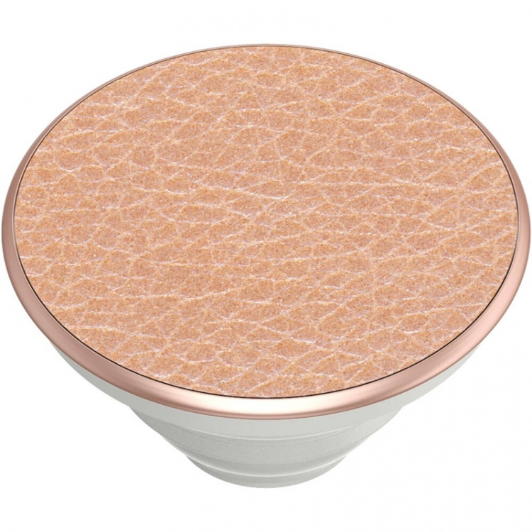 POPSOCKETS Pebbled Vegan Leather Rose Gold Removable Grip with Standfunction Premium 