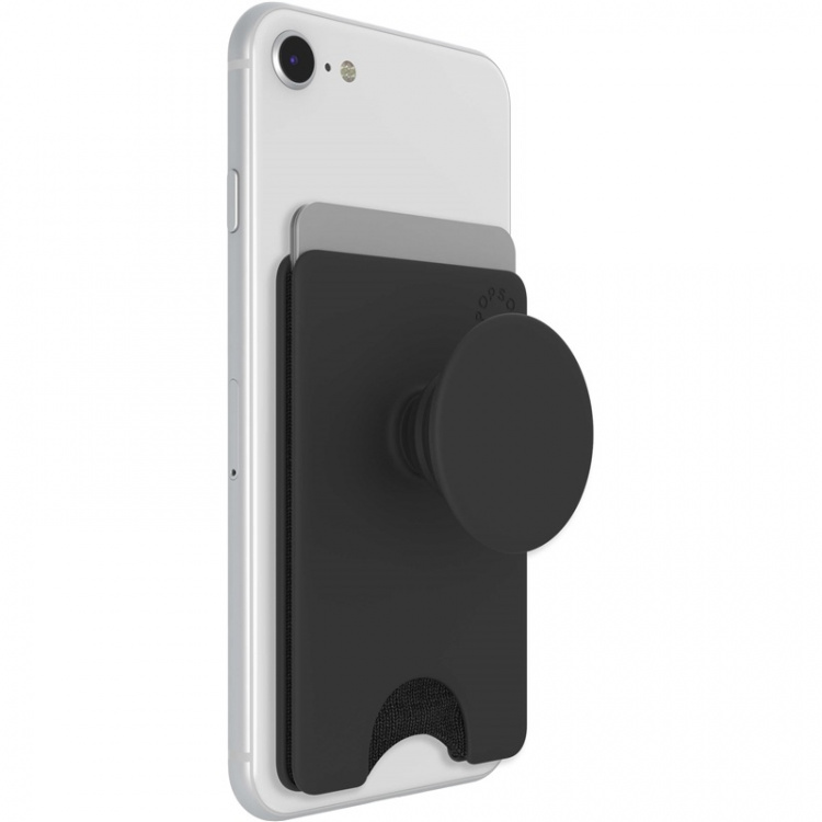 POPSOCKETS Wallet Black Removable Grip and PopWallet+