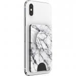 POPSOCKETS Wallet Dove White Marble Removable Grip and PopWallet+