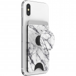 POPSOCKETS Wallet Dove White Marble Removable Grip and PopWallet+