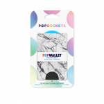 POPSOCKETS Wallet Dove White Marble Removable Grip and PopWallet+