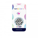 POPSOCKETS Vegan Leather Zebra Removable Grip with Standfunction Premium 