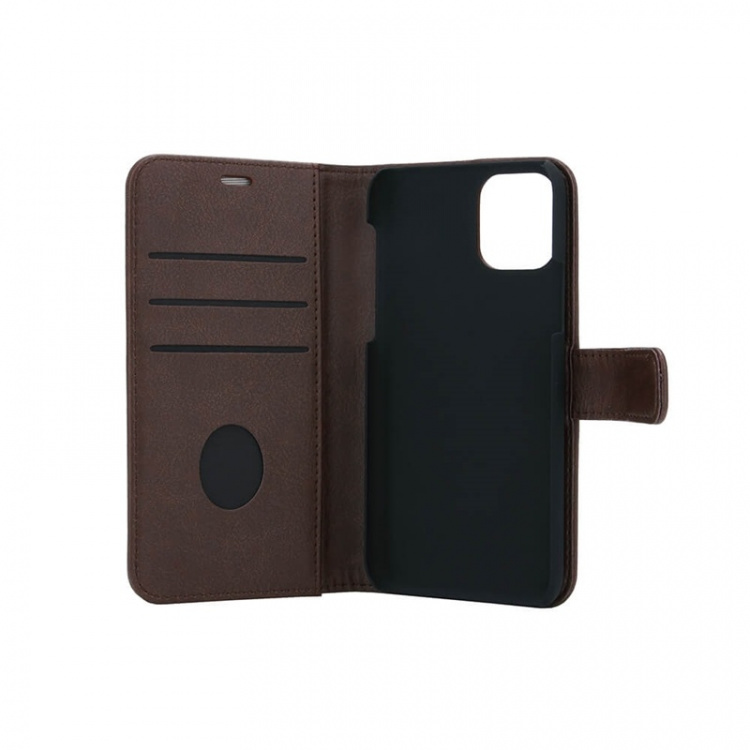 Radicover Stralingsbescherming Portemonnee Hoesje PU iPhone 11 Pro Max Flipcover Bruin 3-Led RFID