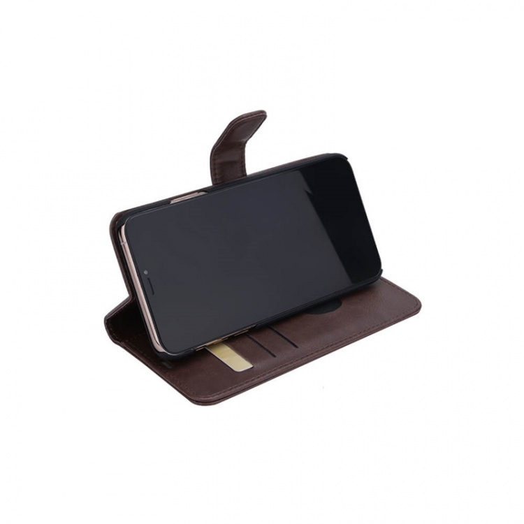 Radicover Stralingsbescherming Portemonnee Hoesje PU iPhone 11 Pro Max Flipcover Bruin 3-Led RFID