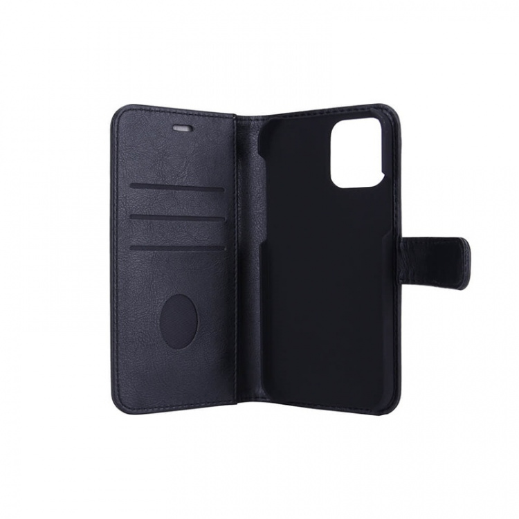 RADICOVER Radiation protected Mobilewallet PU iPhone 12/12 Pro Flipcover Black 3-Led RFID