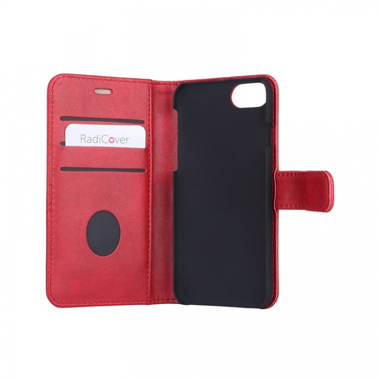 RADICOVER Radiationprotected Mobilewallet PU iPhone 6/7/8/SE Flipcover Red