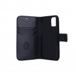 RADICOVER Radiation protected Mobilewallet Leather iPhone 12 Mini 2in1 Magnetcover Black 3-Led RFID
