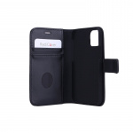 RADICOVER Radiation protected Mobilewallet Leather iPhone 12 Mini 2in1 Magnetcover Black 3-Led RFID