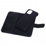 RADICOVER Radiation protected Mobilewallet Leather iPhone 12 Mini 2in1 Magnetcover Black 3-Led RFID