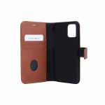 RADICOVER Radiation protected Mobilewallet Leather iPhone 12/12 Pro 2in1 Magnet Brown 3-Led RFID