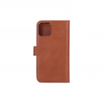 RADICOVER Radiation protected Mobilewallet Leather iPhone 12/12 Pro 2in1 Magnet Brown 3-Led RFID