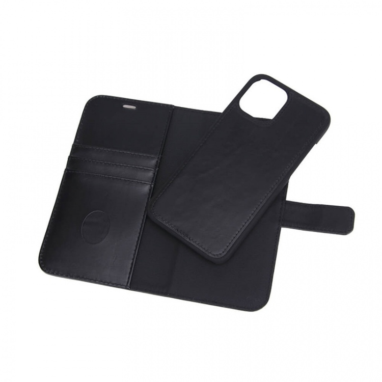 RADICOVER Radiation protected Mobilewallet Leather iPhone 12 Pro Max 2in1 Magnet Black 3-Led RFID