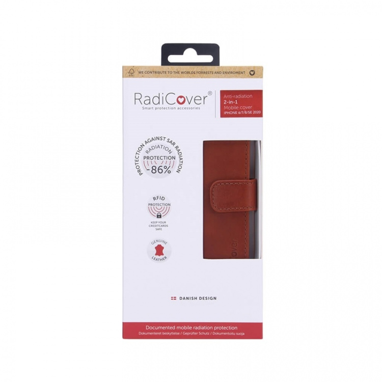RADICOVER Radiation protected Mobilewallet Leather iPhone 6/7/8/SE 2in1 Magnetcover Brown  RADICOVER Radiation protected Mobilewallet Leather iPhone 6/7/8/SE 2in1 Magnetcover Brown