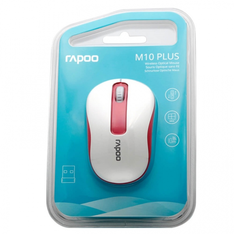 RAPOO Mice M10+ 2.4 GHz Wireless Optical Red RAPOO Mice M10+ 2.4 GHz Wireless Optical Red