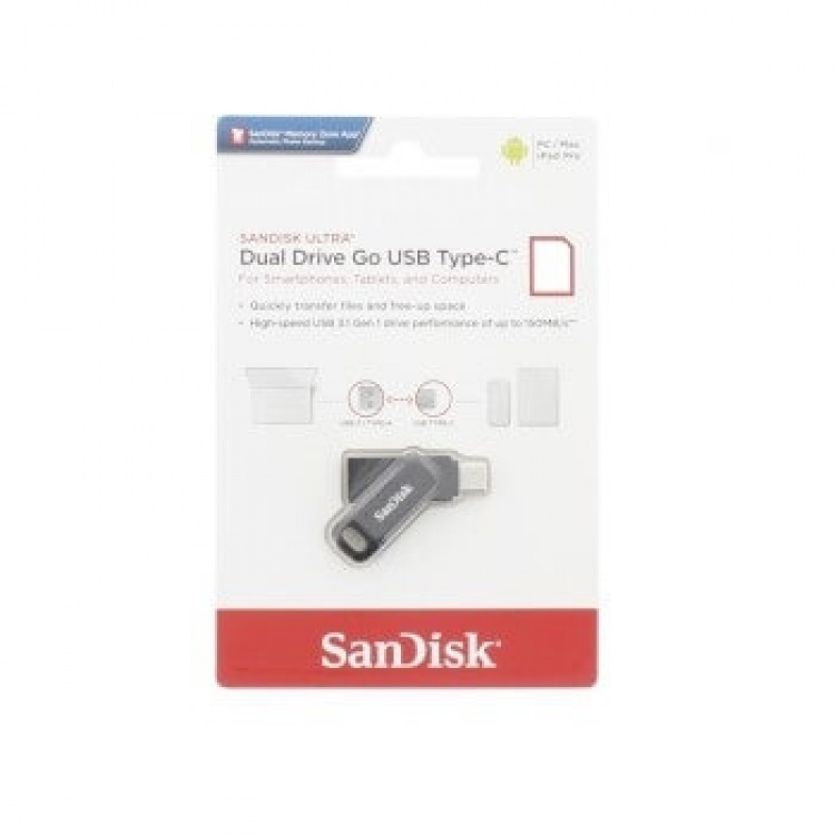 SanDisk USB-geheugenstick Ultra Dual Drive Go Type C Flash Drive 64Gb SanDisk USB-geheugenstick Ultra Dual Drive Go Type C Flash Drive 64Gb