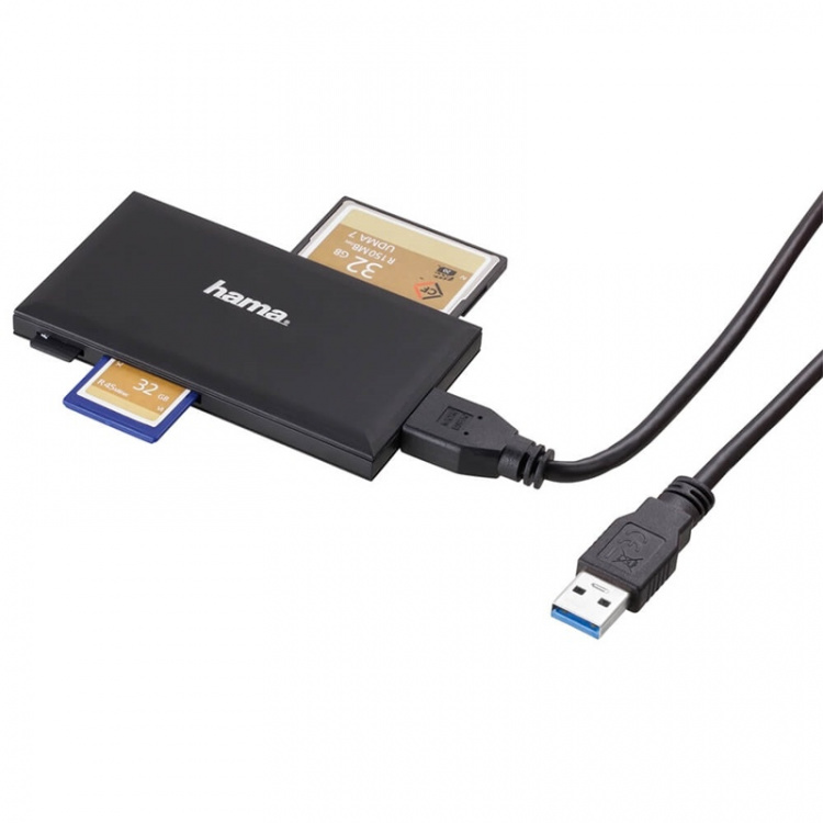 HAMA Cardreader USB 3.0 Multi SD/microSD/CF/MS Black