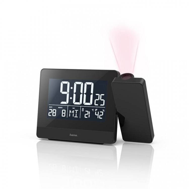 HAMA Alarm Clock Projection Plus Charge Black