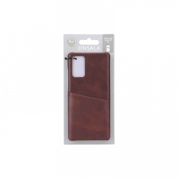ONSALA Mobile Cover Brown with Cardpocket Samsung Note 20 5G 