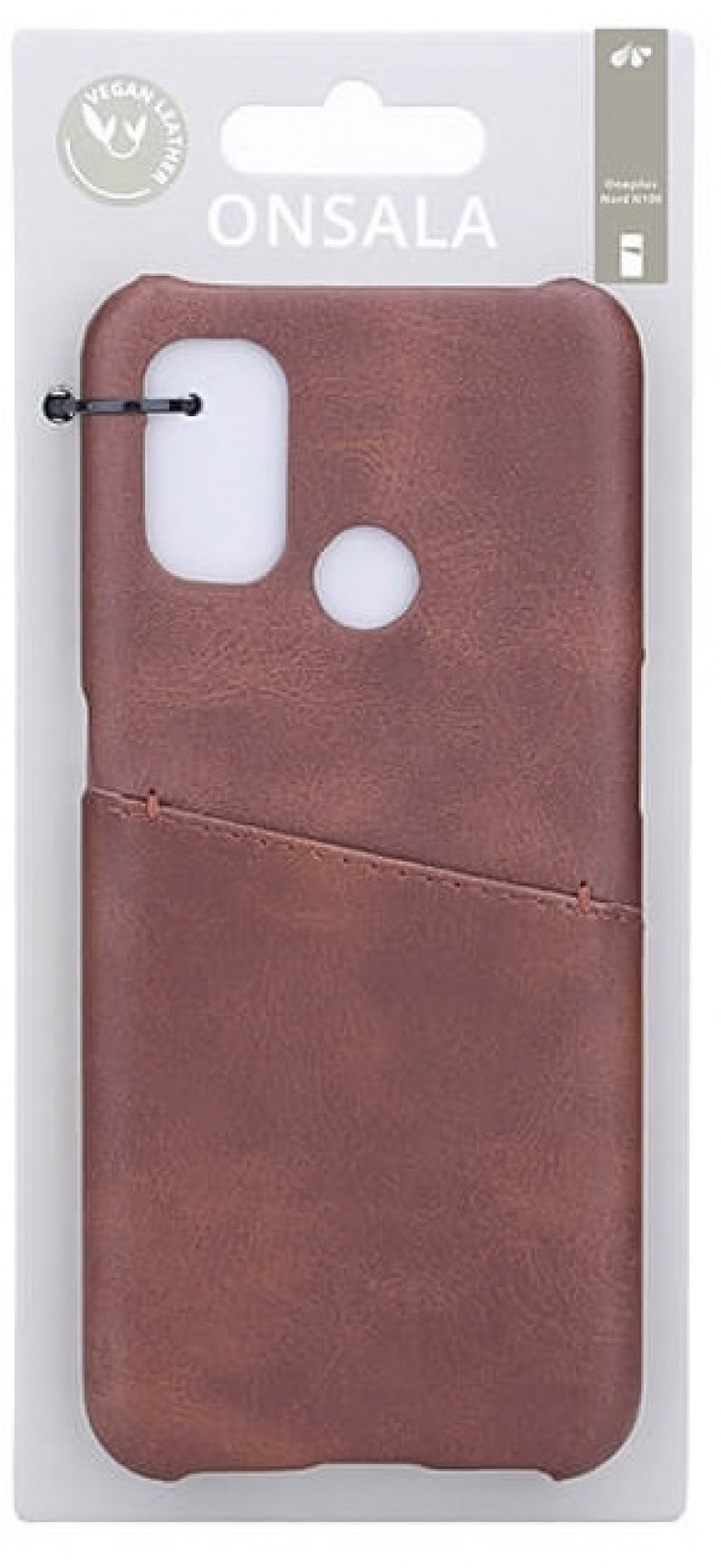 ONSALA Mobile Cover Brown with Cardpocket Oneplus Nord N100 ONSALA Mobile Cover Brown with Cardpocket Oneplus Nord N100