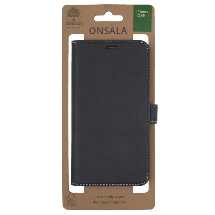 ONSALA ECO Mobile Wallet Black iPhone 12 Mini ONSALA ECO Mobile Wallet Black iPhone 12 Mini