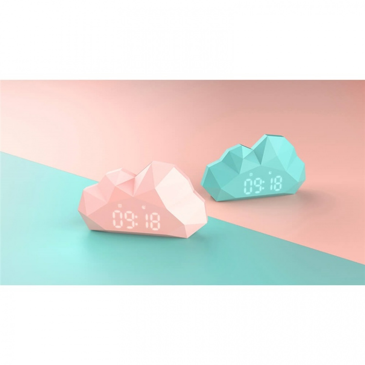 Mobility On Board Mini wekker Cloudy, Lichtroze