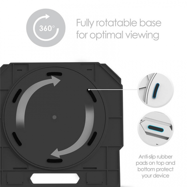 DESIRE2 2in1 Portable Laptopstand Black 360 Rotating inkl Mobilestand DESIRE2 2in1 Portable Laptopstand Black 360 Rotating inkl Mobilestand