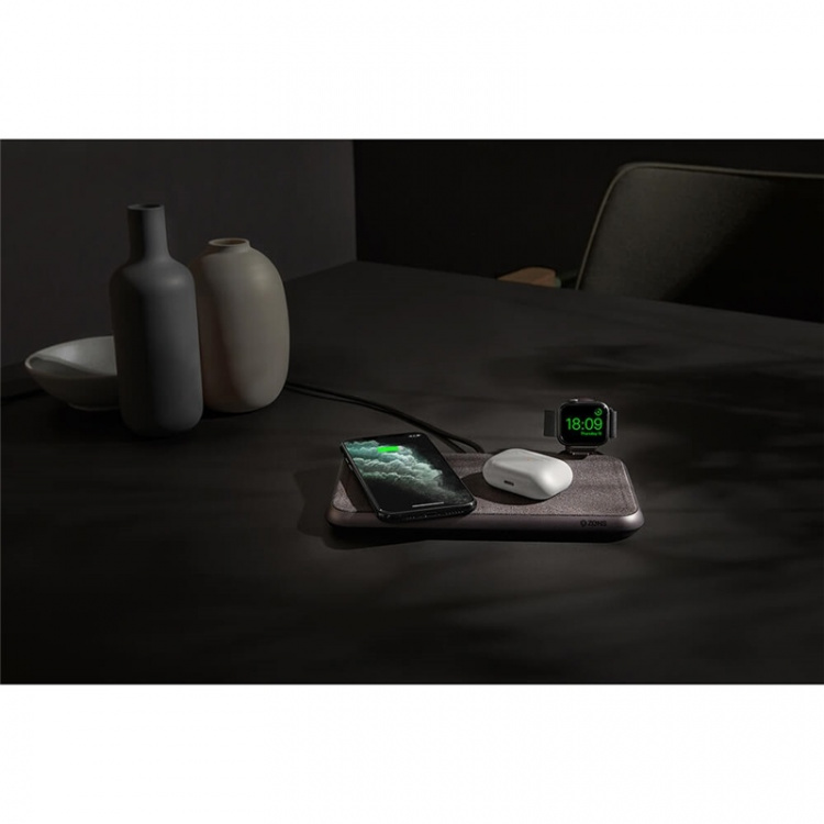 ZENS Dual Charger QI Liberty 16 coils 2x15W Fabric Surface (Apple & Samsung QC) ZENS Dual Charger QI Liberty 16 coils 2x15W Fabric Surface (Apple & Samsung QC)