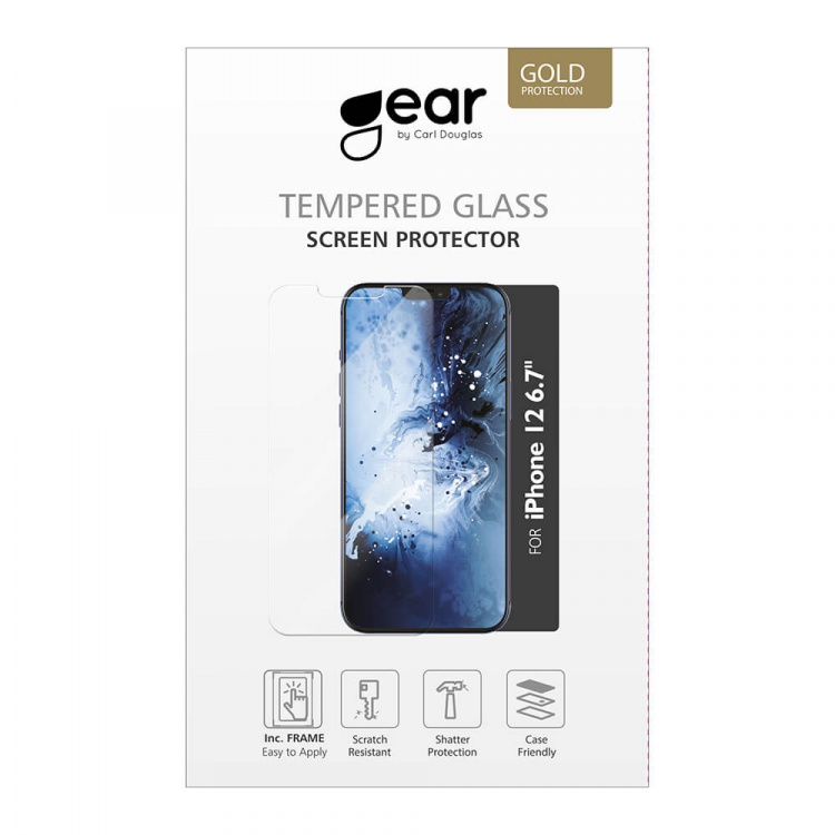 GEAR Härdat Glas 2,5D Full Cover Clear Iphone 12 Pro Max Incl. Monteringsram GEAR Härdat Glas 2,5D Full Cover Clear Iphone 12 Pro Max Incl. Monteringsram