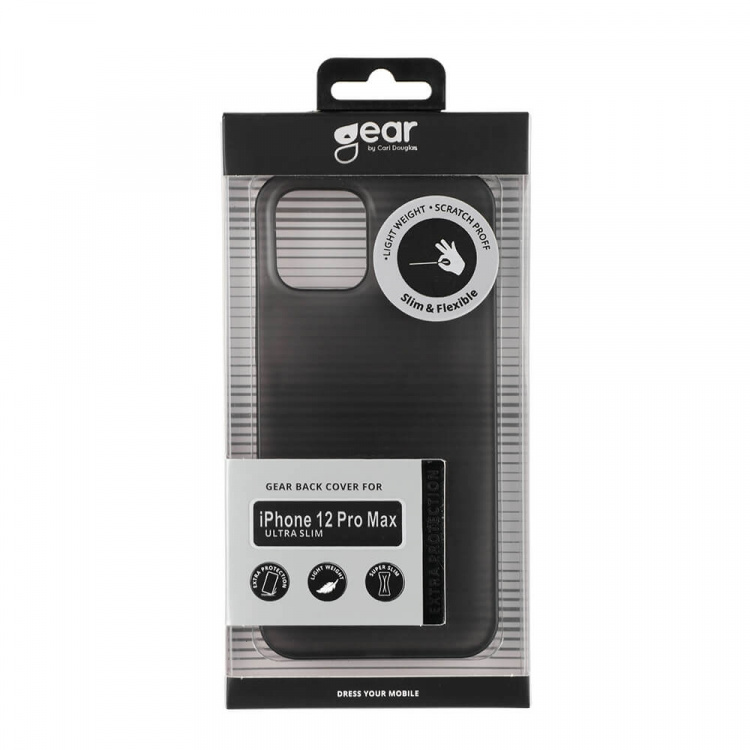 GEAR Mobile Cover Ultraslim Black Semitransparent iPhone 12 Pro Max