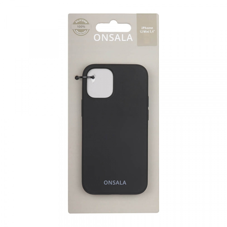ONSALA Mobile Cover Silicone Black iPhone 12 Mini