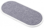GEAR Wireless Dual QI Charger USB-C Port 2x10W White with Grey Textile