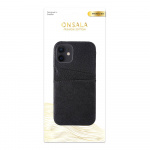 ONSALA COLLECTION Cover Leather Black iPhone 12 Mini Cardpockets ONSALA COLLECTION Cover Leather Black iPhone 12 Mini Cardpockets