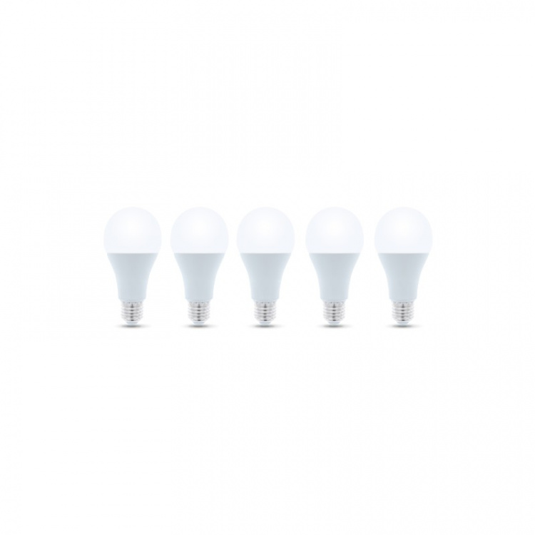 LED Lamp E27, A65, 15W, 230V, 6000K 5-pack, Koel Wit