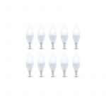LED Lamp E14, C37, 10W, 230V, 3000K, Keramisch 10-pack, Warm wit