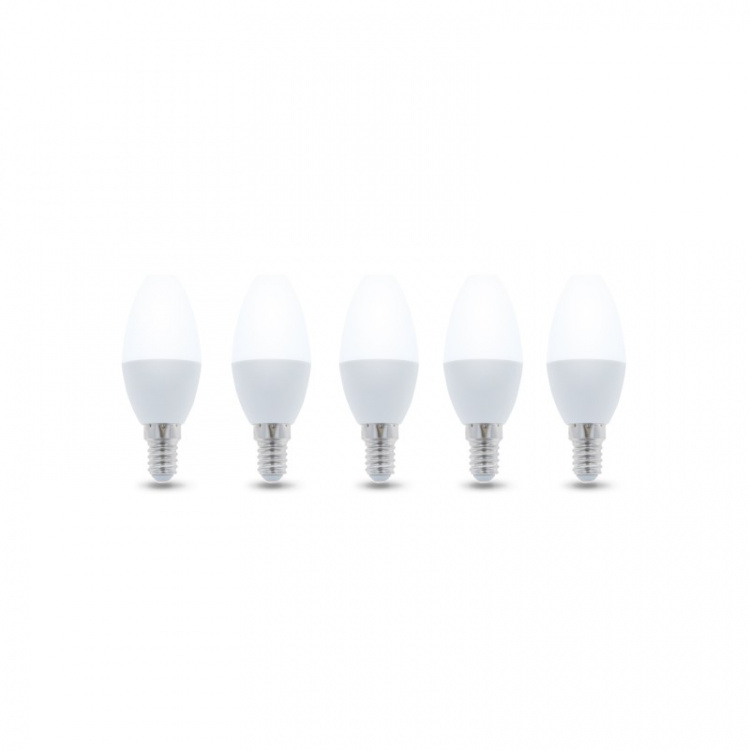 LED Lamp E14, C37, 6W, 230V, 4500K 5-pack, Wit neutraal LED Lamp E14, C37, 6W, 230V, 4500K 5-pack, Wit neutraal