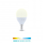 LED Lamp E14, G45, 10W, 230V, 3000K, Keramisch, Warm Wit
