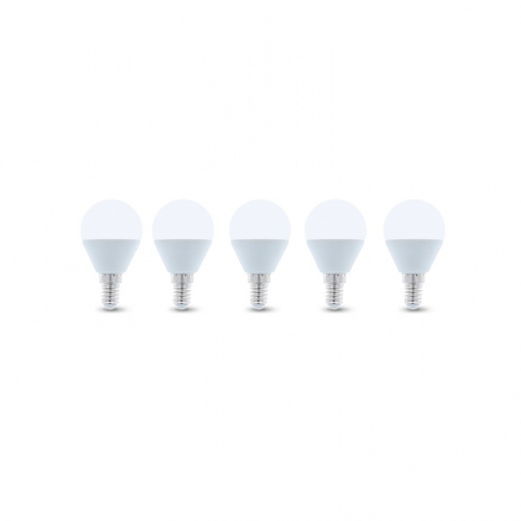 LED-lamp E14, G45, 6W, 4500K 5-pack, Wit neutraal