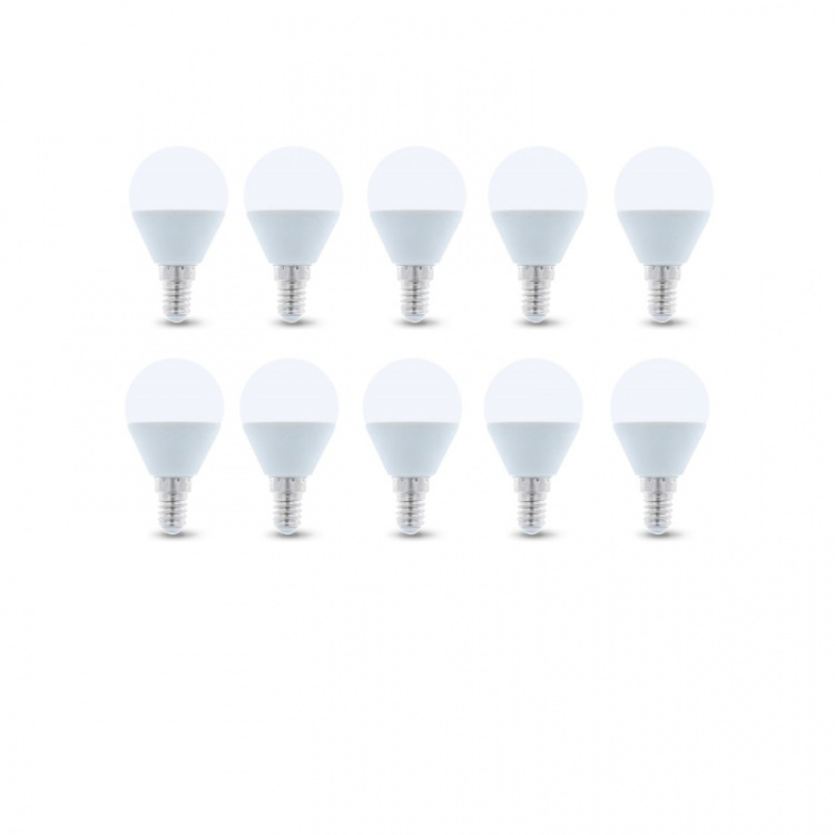 LED-lamp E14, G45, 6W, 4500K 10-pack, Wit neutraal