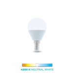 LED Lamp E14, G45, 6W, 4500K, Wit neutraal