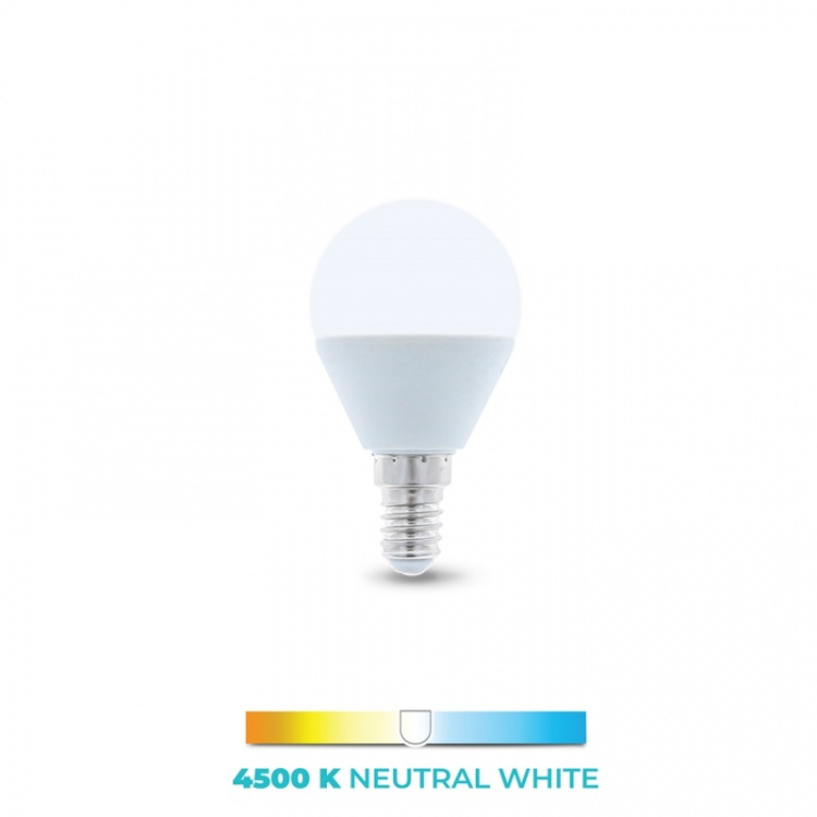 LED Lamp E14, G45, 6W, 4500K, Wit neutraal