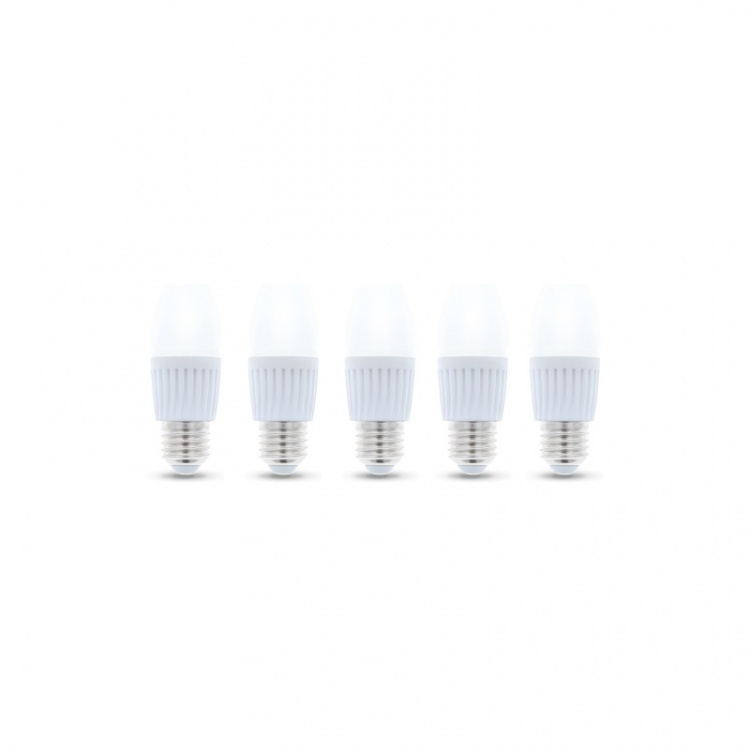 LED Lamp E27, C37, 10W, 230V, 3000K, Keramisch 5-pack, Warm wit LED Lamp E27, C37, 10W, 230V, 3000K, Keramisch 5-pack, Warm wit