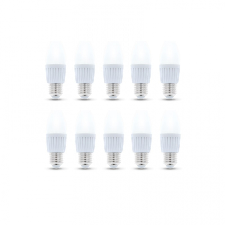 LED Lamp E27, C37, 10W, 230V, 4500K, Keramisch 10-pack, Wit neutraal LED Lamp E27, C37, 10W, 230V, 4500K, Keramisch 10-pack, Wit neutraal