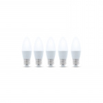 LED Lamp E27, C37, 6W, 4500K 5-pack, Wit neutraal LED Lamp E27, C37, 6W, 4500K 5-pack, Wit neutraal