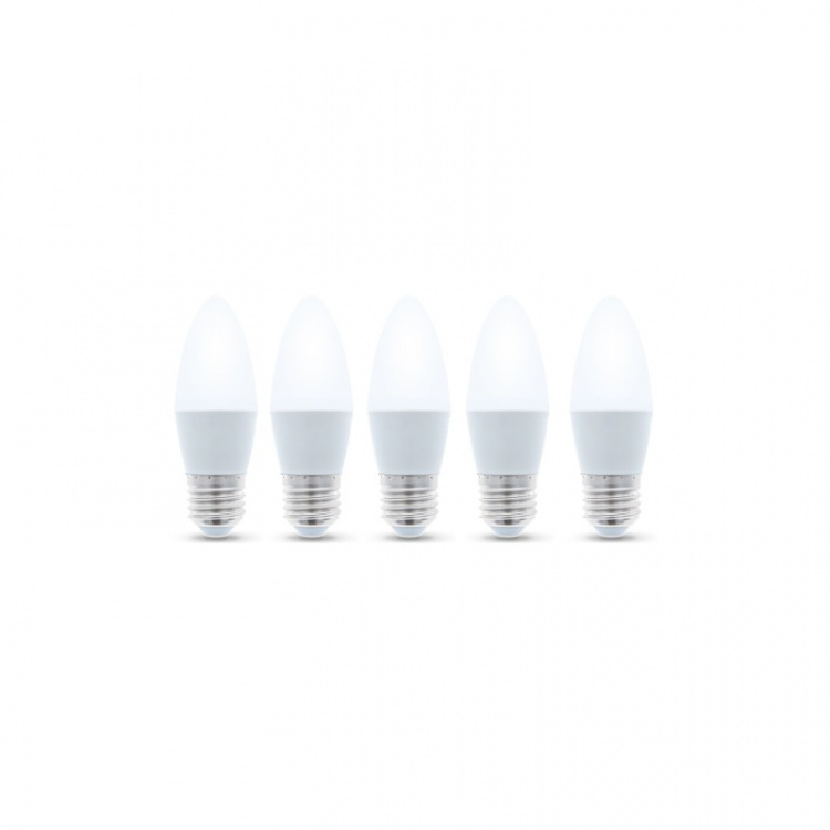 LED Lamp E27, C37, 6W, 4500K 5-pack, Wit neutraal LED Lamp E27, C37, 6W, 4500K 5-pack, Wit neutraal