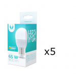 LED Lamp E27, G45, 10W, 230V, 6000K, Keramisch 5-pack, Koel Wit LED Lamp E27, G45, 10W, 230V, 6000K, Keramisch 5-pack, Koel Wit