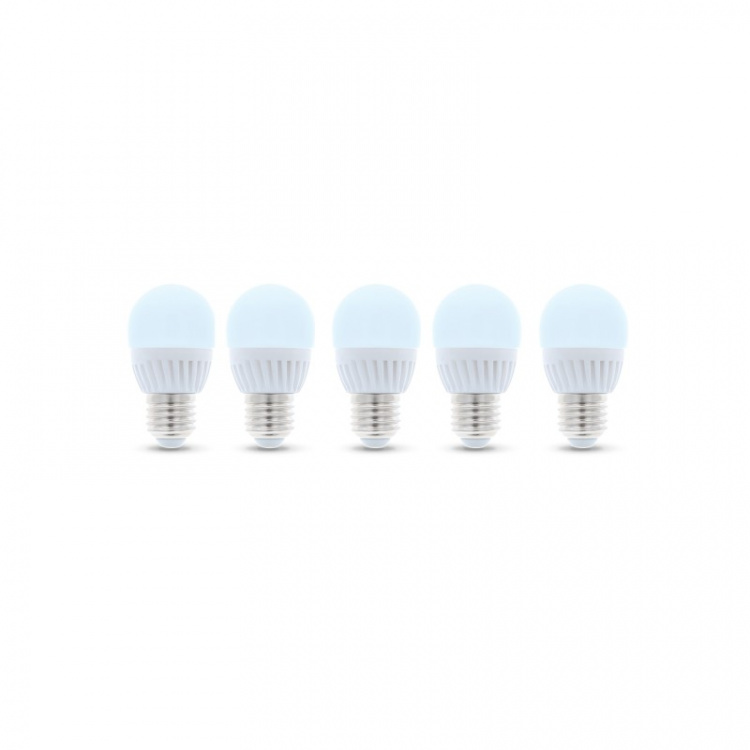LED Lamp E27, G45, 10W, 230V, 6000K, Keramisch 5-pack, Koel Wit LED Lamp E27, G45, 10W, 230V, 6000K, Keramisch 5-pack, Koel Wit